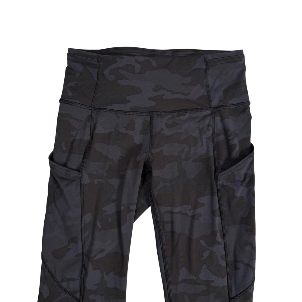 Lululemon Fast and Free Tight II 25" Nulux Camo Deep Coal Womens 4 W5BXRS